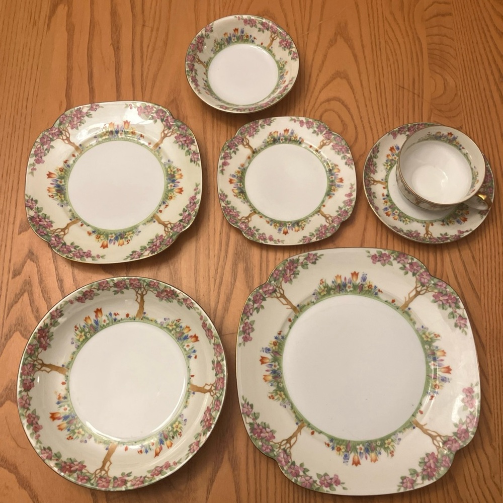 Vintage Union K Czech 7 piece place setting (11 sets available) elegant set